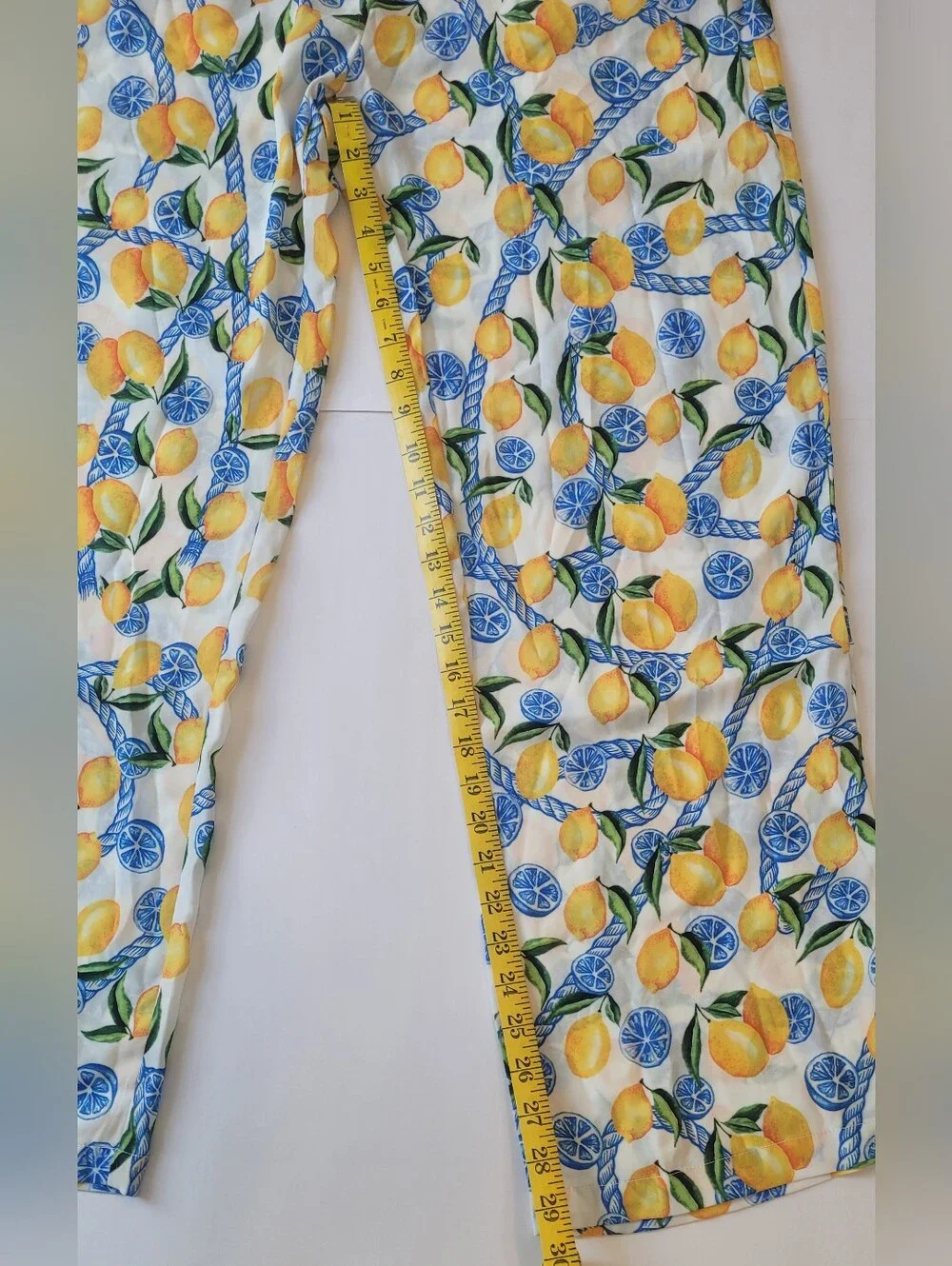 NWT Salty Weekend Costa Wide Leg Pants Lemon Print Small - Picture 12 of 14